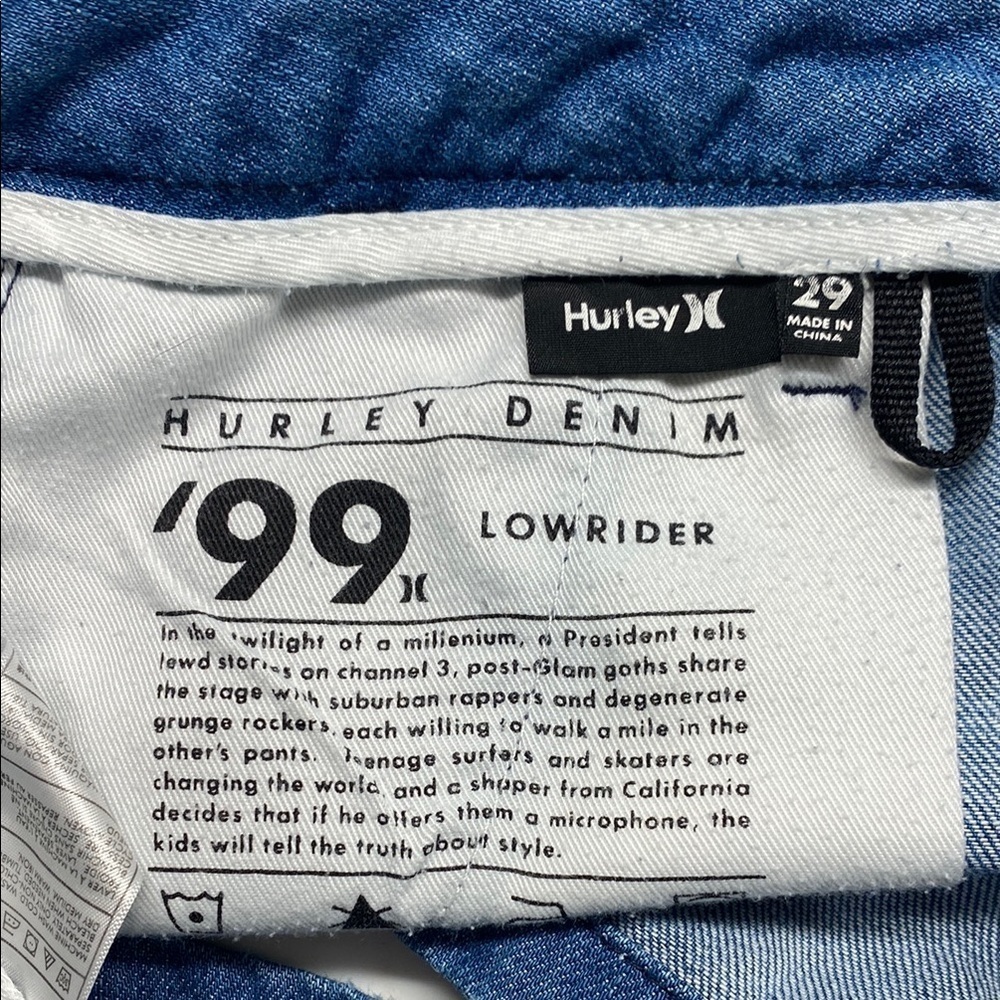 Hurley Low Rise Denim Short Shorts Y2K Surf Skater Beachy Size 8 29 Blue Jean - Picture 4 of 13